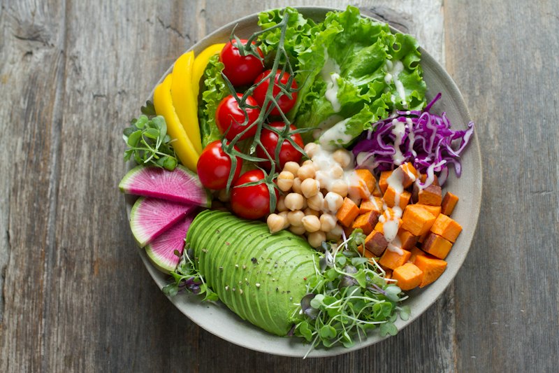 Fresh salad bowl meal prep